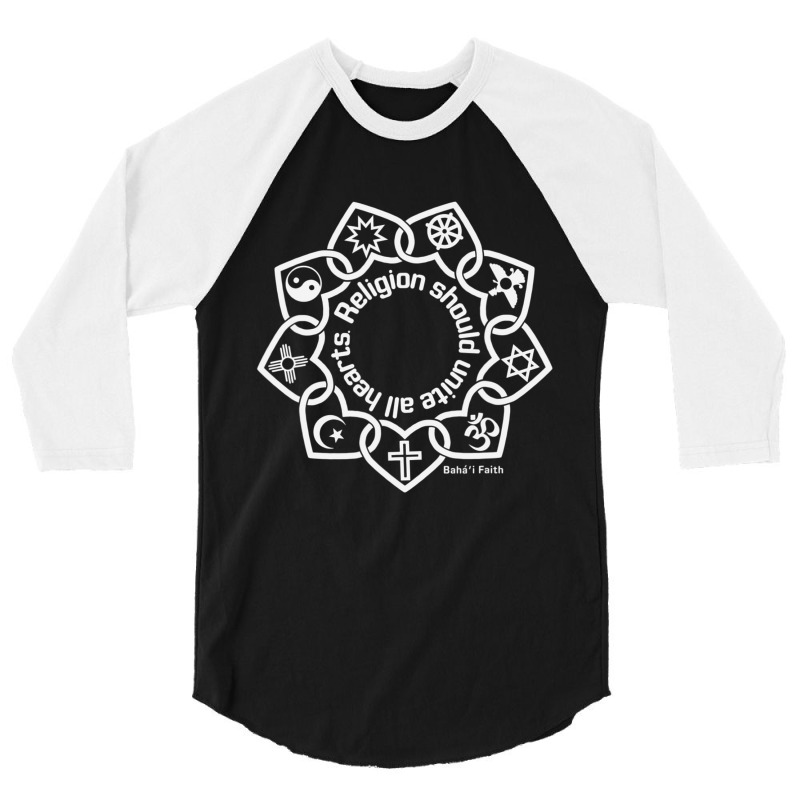 Religion Should Unite All Hearts Symbols Bahaâ€™i Quote 3/4 Sleeve Shirt | Artistshot
