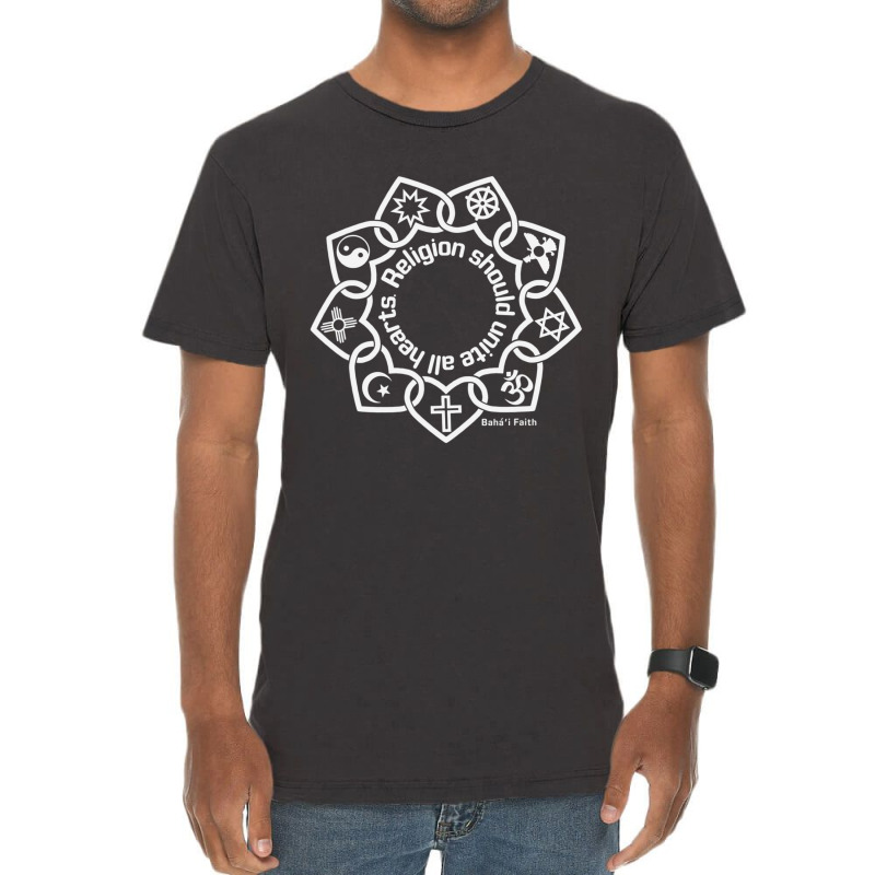 Religion Should Unite All Hearts Symbols Bahaâ€™i Quote Vintage T-shirt | Artistshot