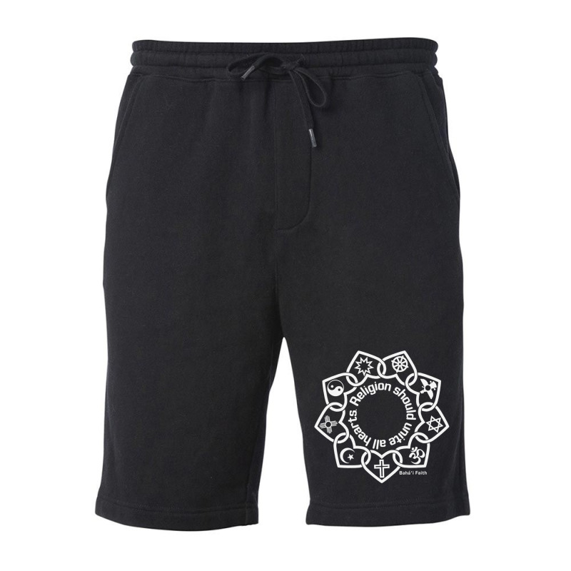 Religion Should Unite All Hearts Symbols Bahaâ€™i Quote Fleece Short | Artistshot