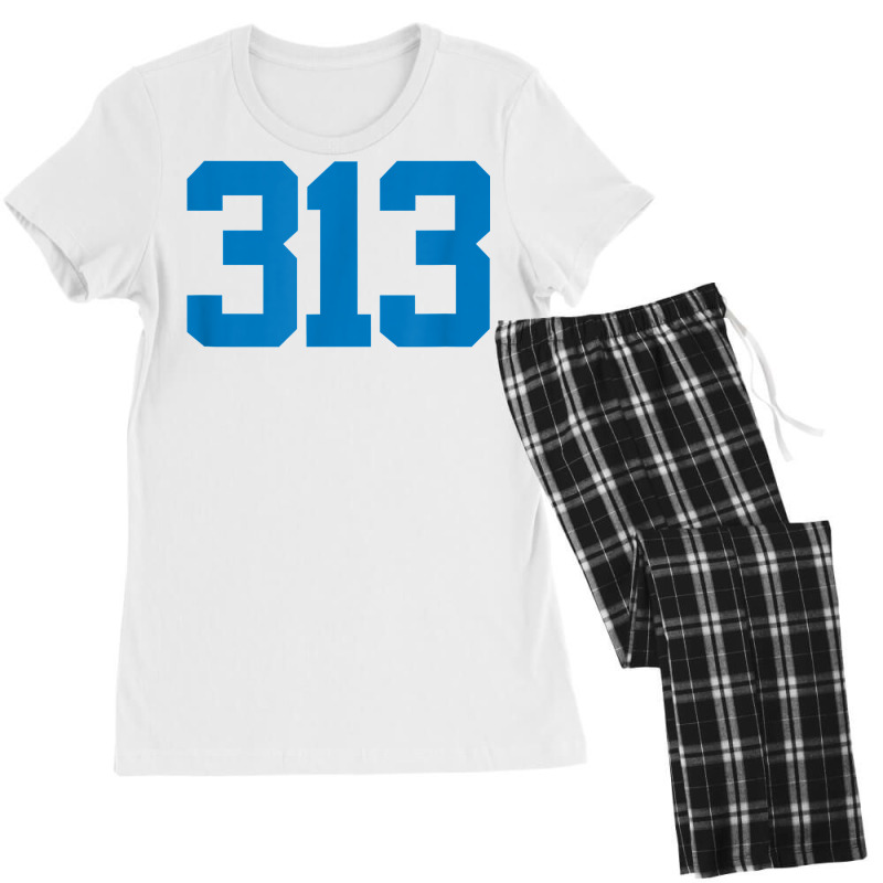 Detroit 313 Area Code   Grit   Sports Fan   Detroiter Fan T Shirt Women's Pajamas Set by ardylanda | Artistshot