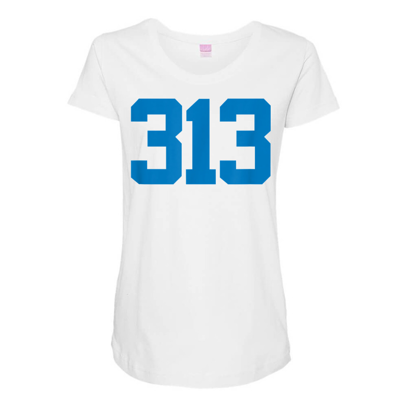 Detroit 313 Area Code   Grit   Sports Fan   Detroiter Fan T Shirt Maternity Scoop Neck T-shirt by ardylanda | Artistshot