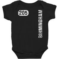 Birmingham Alabama 205 Area Code Vintage Retro Long Sleeve T Shirt Baby Bodysuit | Artistshot