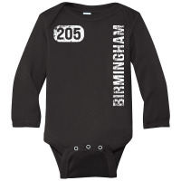 Birmingham Alabama 205 Area Code Vintage Retro Long Sleeve T Shirt Long Sleeve Baby Bodysuit | Artistshot