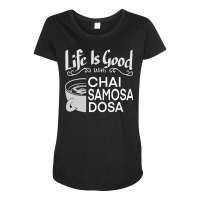 India Food Culture Chai Samosa Desi Humor Funny Maternity Scoop Neck T-shirt | Artistshot