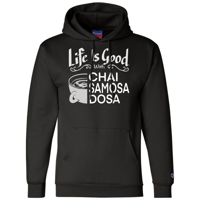 India Food Culture Chai Samosa Desi Humor Funny Champion Hoodie by thutrinh | Artistshot