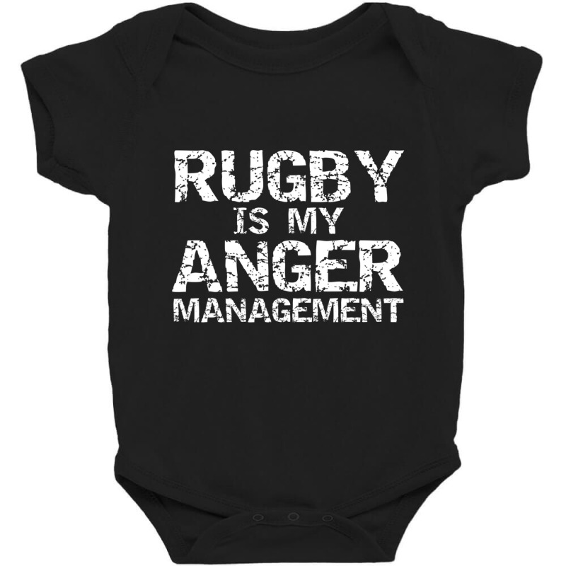 Rugby Quote Vintage Rugby Is My Anger Management Baby Bodysuit by cm-arts | Artistshot