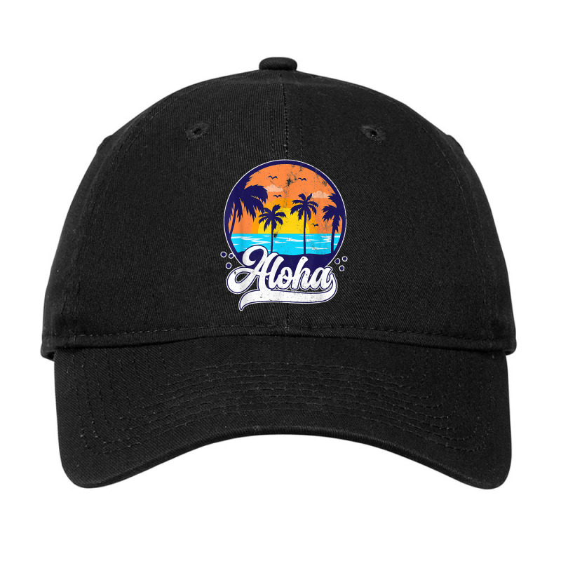 Aloha Hawaii Beach Hawaiian Island Palm Tree Surfboard Surf T Shirt Adjustable Cap by cm-arts | Artistshot