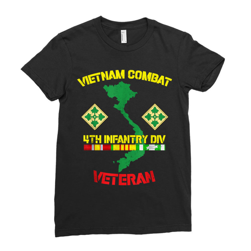 4th Infantry Division Vietnam Combat Veteran Ladies Fitted T-Shirt by RomanMikolyants | Artistshot