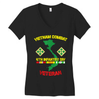 4th Infantry Division Vietnam Combat Veteran Women's V-neck T-shirt | Artistshot