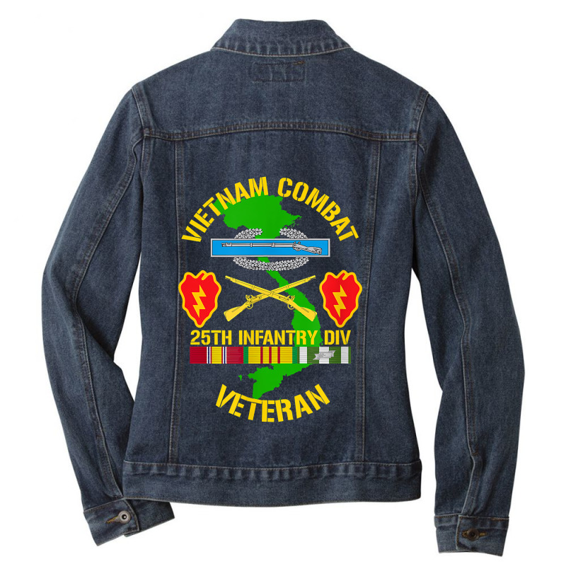 25th Infantry Division Vietnam Combat Veteran Ladies Denim Jacket by RomanMikolyants | Artistshot