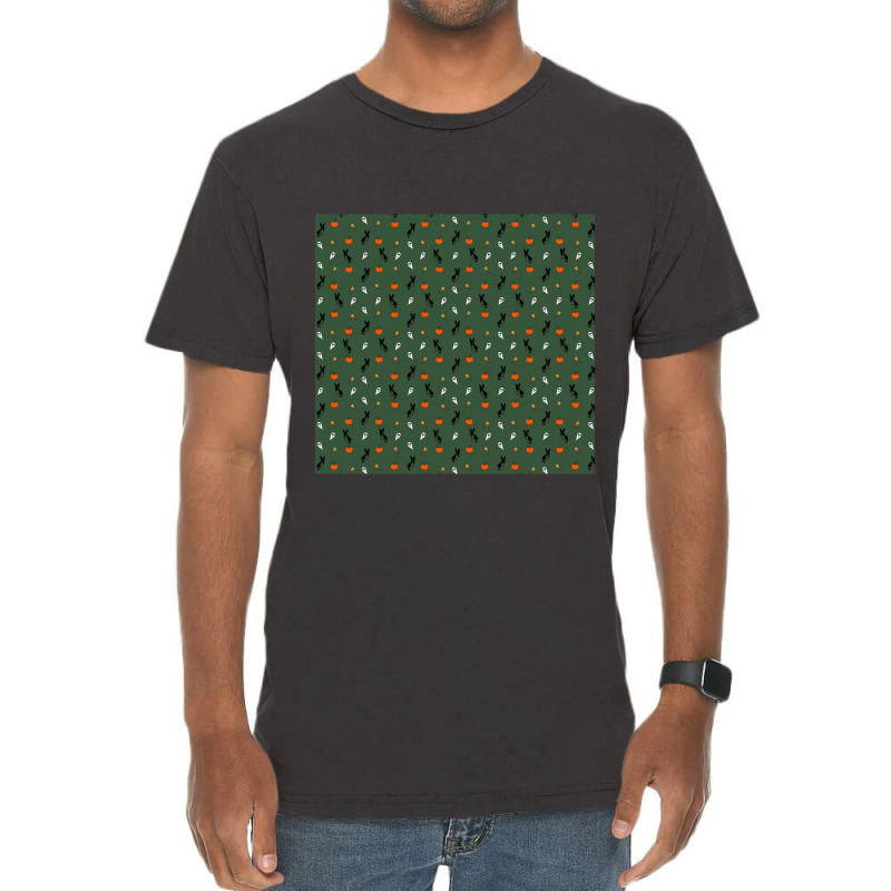 Witch Cats And Broomsticks Fall Green Vintage T-shirt | Artistshot