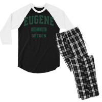 Eugene Oregon Or Vintage Athletic Sports Design T Shirt Men's 3/4 Sleeve Pajama Set | Artistshot