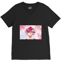 Gother And Cherry Blossoms V-neck Tee | Artistshot