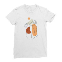 Line Art Girl Ladies Fitted T-shirt | Artistshot