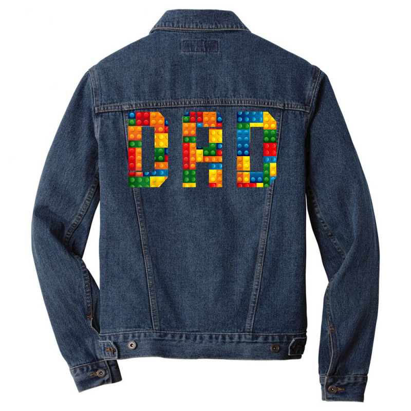 Dad Brick Builder Funny Blocks Master Builder T Shirt Men Denim Jacket | Artistshot