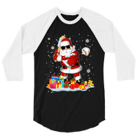 Baseball Santa Playing Baseball Cool Christmas Santa Baseball Player 2 3/4 Sleeve Shirt | Artistshot