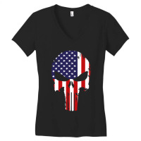 American Flag The Punisher Women's V-neck T-shirt | Artistshot