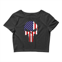 American Flag The Punisher Crop Top | Artistshot