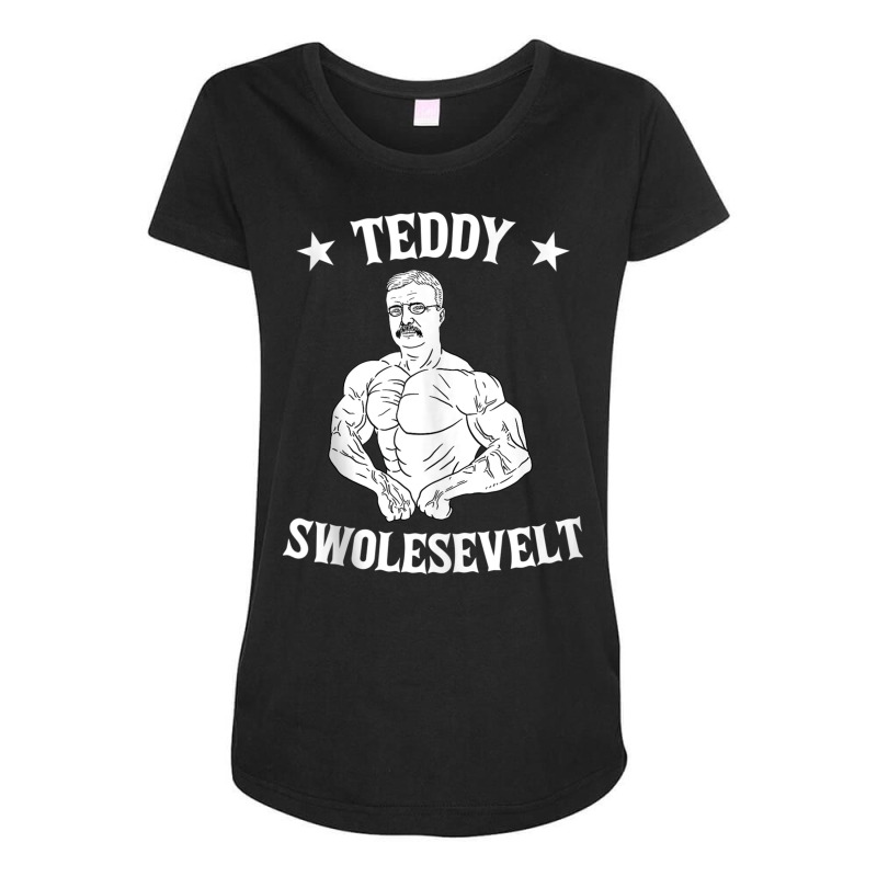 Teddy Roosevelt Body Building Work Out Muscle Gym Gift Tank Top Maternity Scoop Neck T-shirt by cm-arts | Artistshot