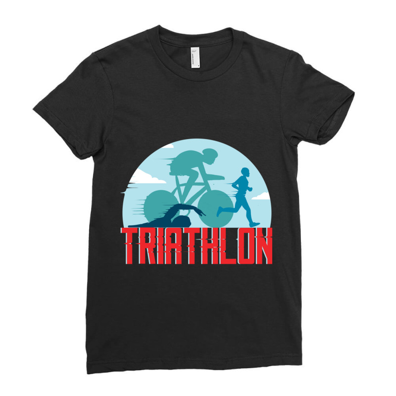 Triathlon Ladies Fitted T-Shirt by KENNETHPCLING | Artistshot