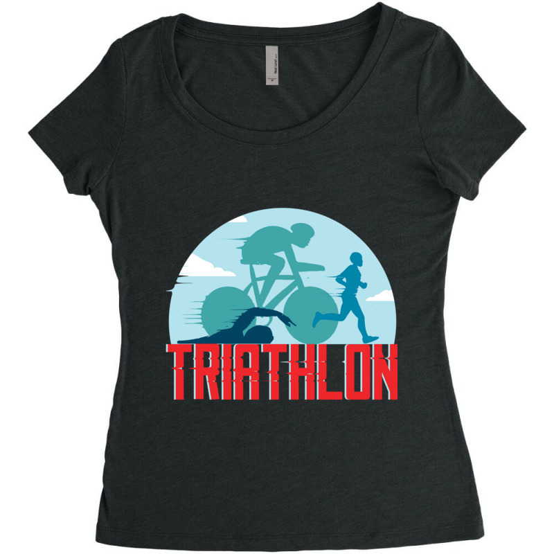 Triathlon Women's Triblend Scoop T-shirt by KENNETHPCLING | Artistshot