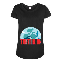 Triathlon Maternity Scoop Neck T-shirt | Artistshot