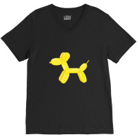 Yellow Dog Balloon V-neck Tee | Artistshot