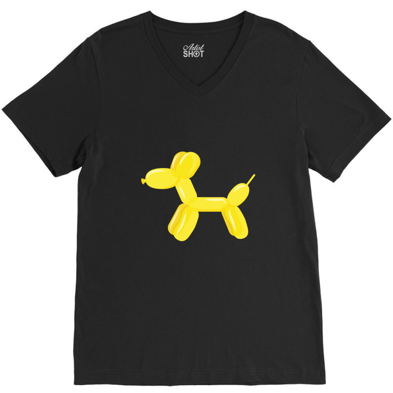 Yellow Dog Balloon V-neck Tee | Artistshot