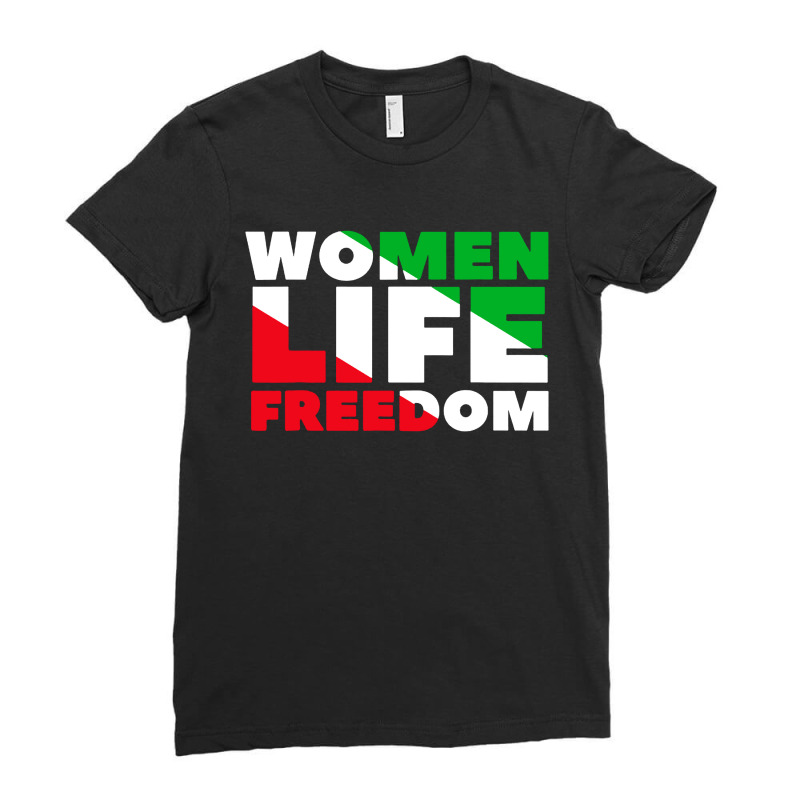 Women Life Freedom Iran Ladies Fitted T-Shirt by Blackbubbles | Artistshot