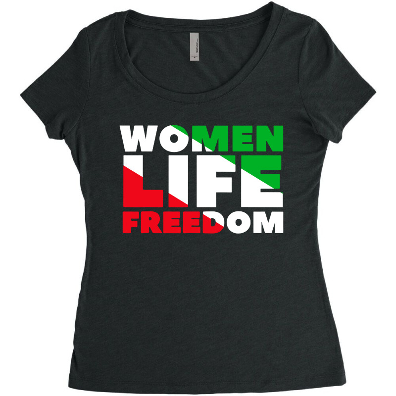 Women Life Freedom Iran Women's Triblend Scoop T-shirt by Blackbubbles | Artistshot