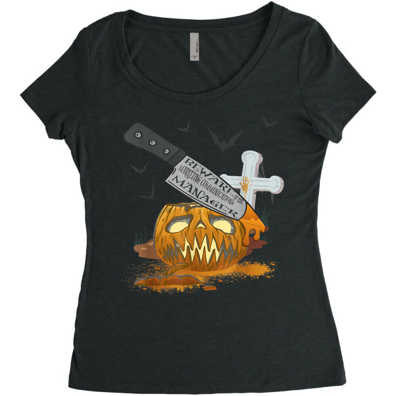 Marketing Communications Manager Funny Halloween Party T Shirt Women's Triblend Scoop T-shirt by v8dycanel | Artistshot