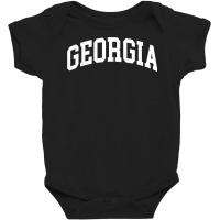 Georgia Us College Font Proud American Usa States T Shirt Baby Bodysuit | Artistshot