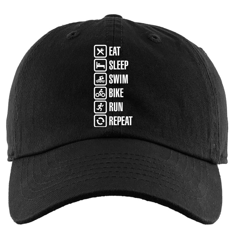 Eat Sleep Swim Bike Run Repeat   Triathlon Kids Cap by KENNETHPCLING | Artistshot