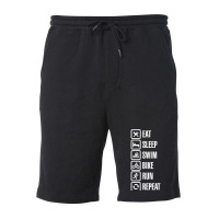 Eat Sleep Swim Bike Run Repeat   Triathlon Fleece Short | Artistshot