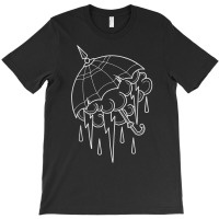 Neo Traditional Umbrella With Thunderstorm Outline Tattoo T Shirt T-shirt | Artistshot