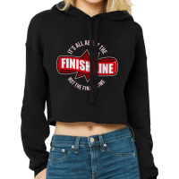 It S About The Finish Line  A Cool Triathlon Shirt Cropped Hoodie | Artistshot