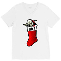 Yoda Nice Christmas Stocking V-neck Tee | Artistshot