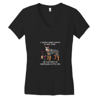 Australian Cattle Dog And Wine Funny Dog Women's V-neck T-shirt | Artistshot