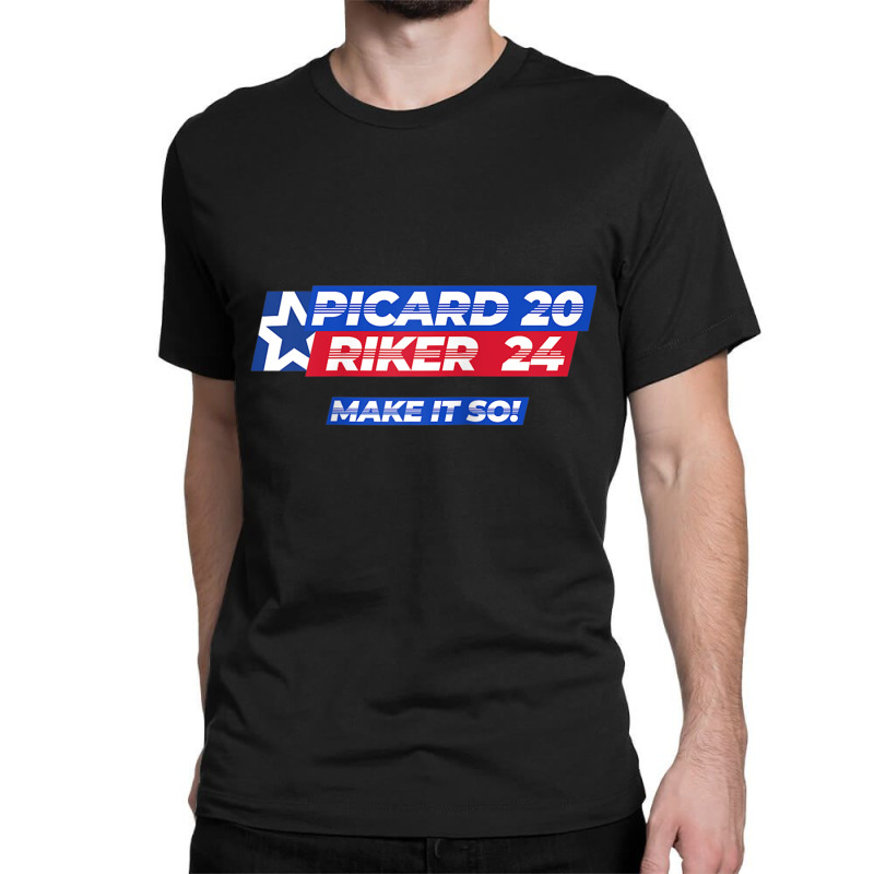 Picard Riker 2024 Make It So Politics Election Parody Funny Raglan Bas Classic T-shirt by cm-arts | Artistshot