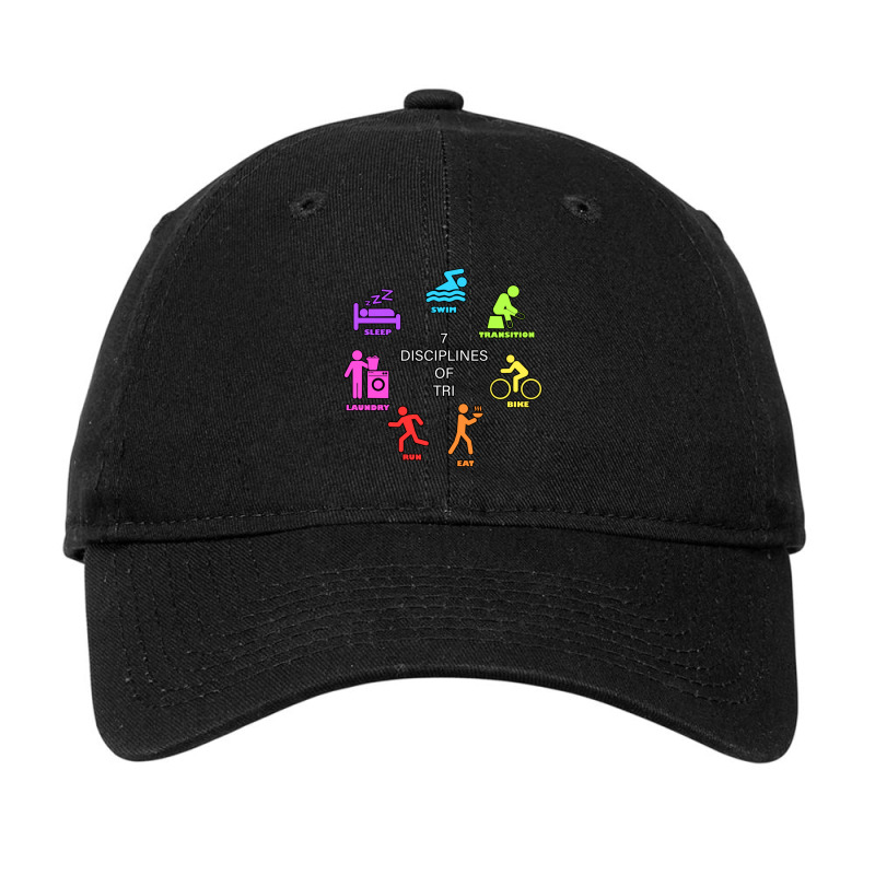 Seven Disciplines Of Triathlon Adjustable Cap by KENNETHPCLING | Artistshot