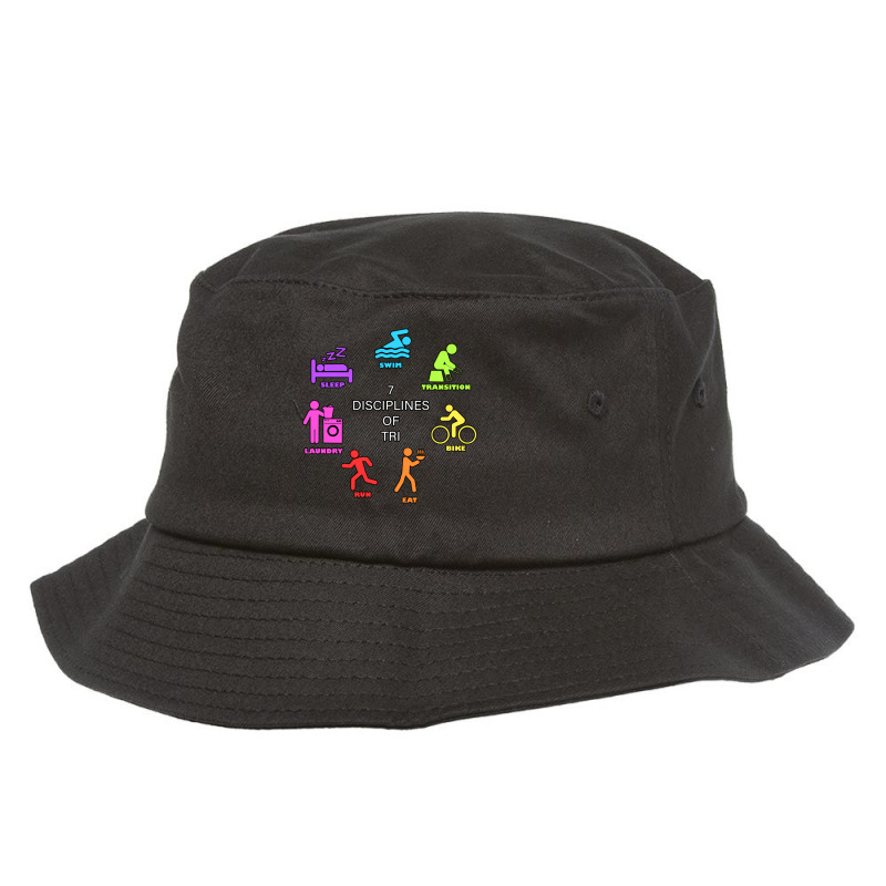 Seven Disciplines Of Triathlon Bucket Hat by KENNETHPCLING | Artistshot