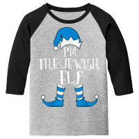 Jewish Elf Hat Funny Hanukkah Gift Jewish Chanukah Pj T Shirt Youth 3/4 Sleeve | Artistshot