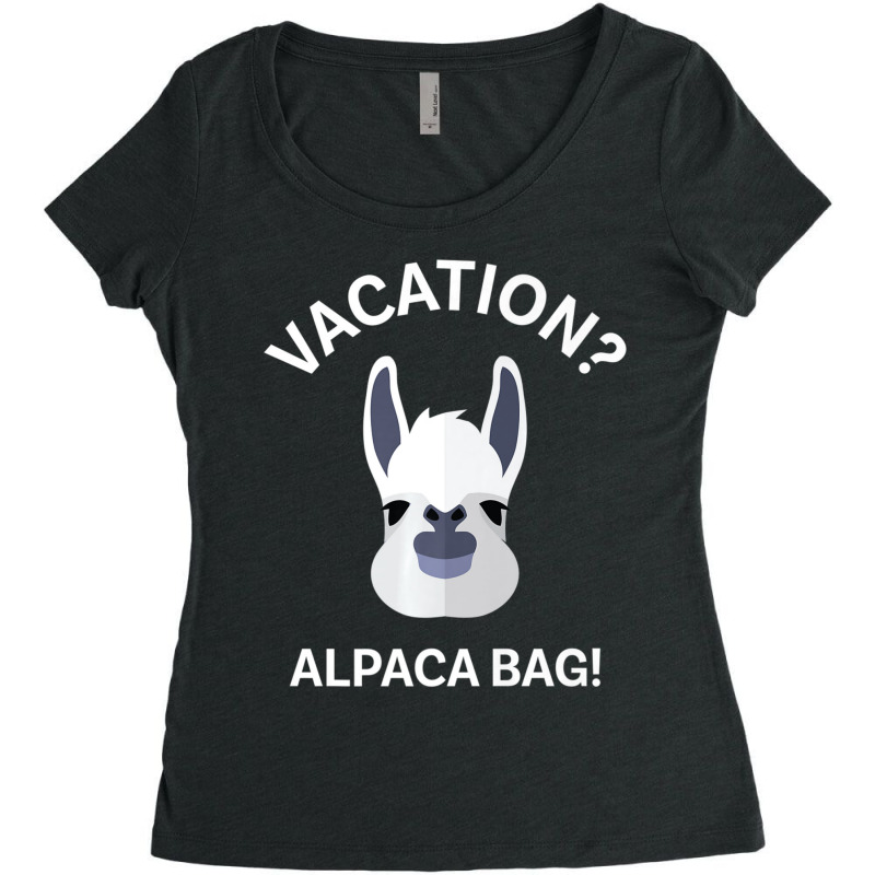 Vacation Alpaca Bag! Animal Pun T-shirts Women's Triblend Scoop T-shirt by cm-arts | Artistshot