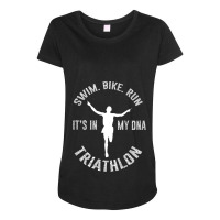 Swim Bike Run Maternity Scoop Neck T-shirt | Artistshot