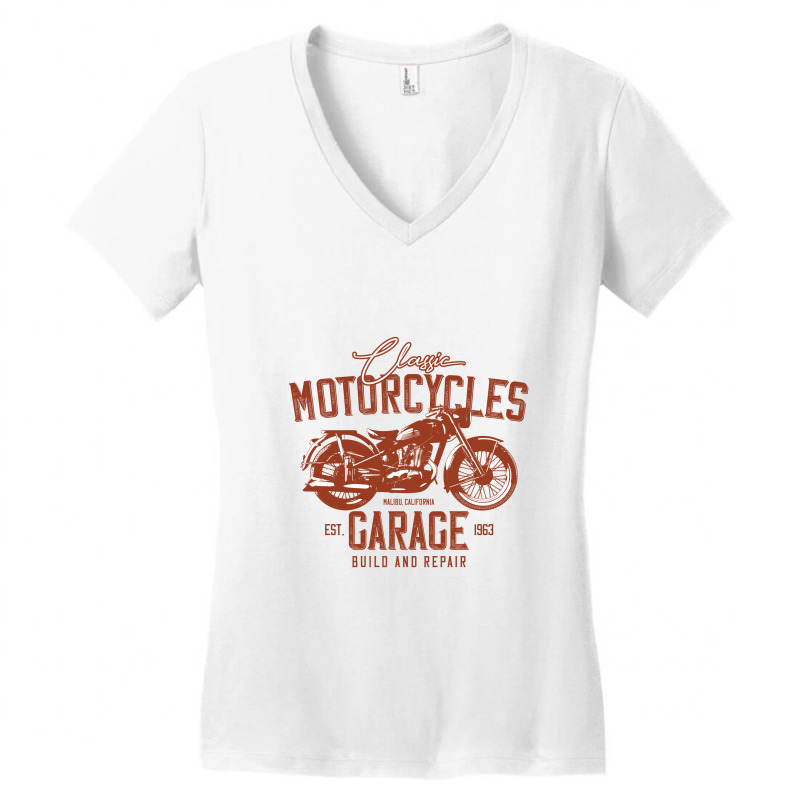 Motocycle Garage Women's V-Neck T-Shirt by Perfect Designers | Artistshot