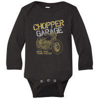 Motorcycle Chopper Garage Long Sleeve Baby Bodysuit | Artistshot