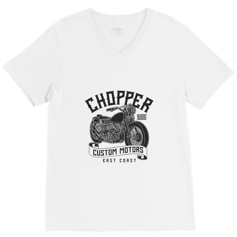 Motorcycle Chopper V-Neck Tee by Perfect Designers | Artistshot