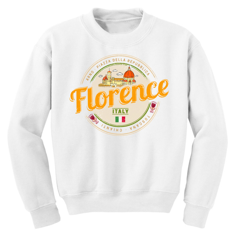 Florence Capital Of Tuscany Italy Vintage Souvenir Sweatshirt Youth Sweatshirt by cm-arts | Artistshot