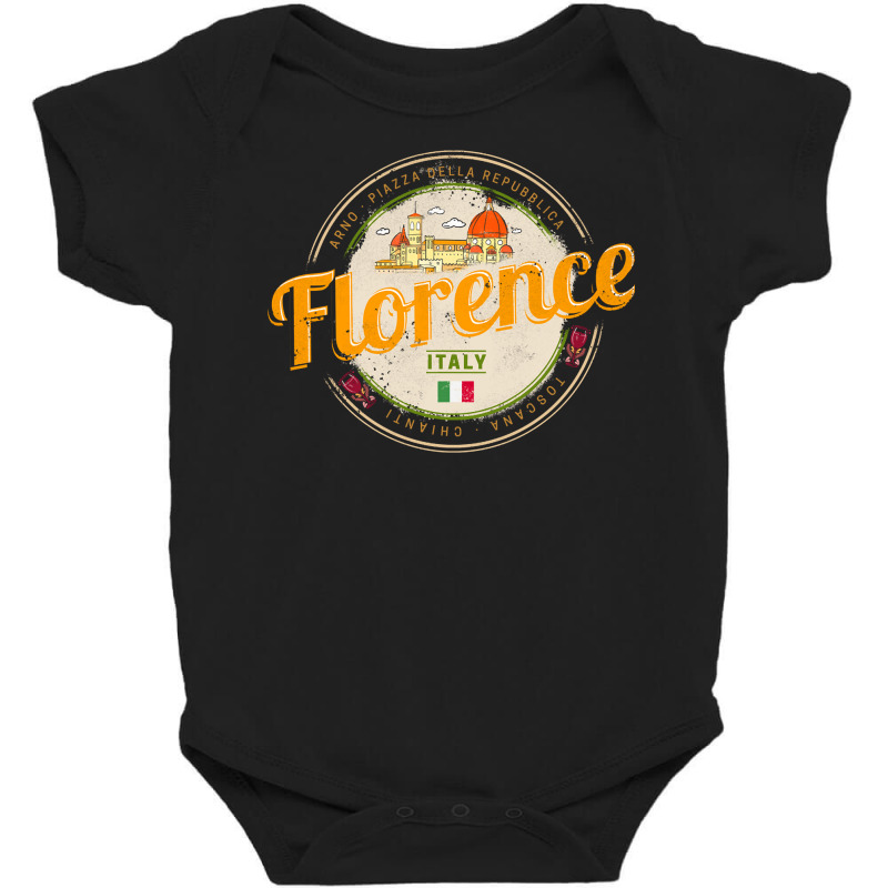 Florence Capital Of Tuscany Italy Vintage Souvenir Sweatshirt Baby Bodysuit by cm-arts | Artistshot