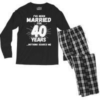 Couples Married 40 Years   Funny 40th Wedding Anniversary T Shirt Men's Long Sleeve Pajama Set | Artistshot